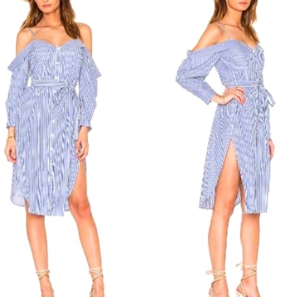 Bardot Paloma Striped Midi Dress Brand New w/Tags